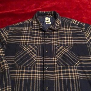 Quicksilver Navy Blue Lined Flannel XL